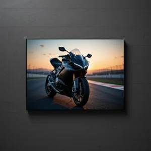 Ducati Panigale V4- Neon Wood Car Poster